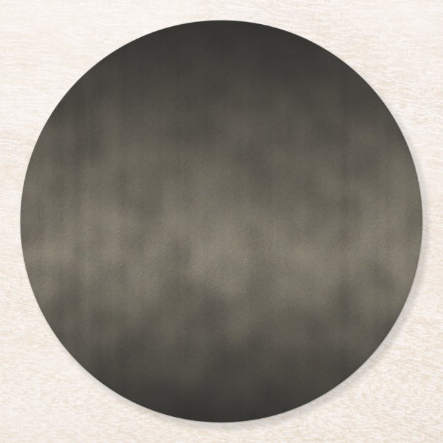 Warm Grey Goth Ombre Background Art Round Paper Coaster (Front)