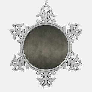 Warm Grey Goth Ombre Background Art Snowflake Pewter Christmas Ornament