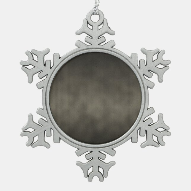 Warm Grey Goth Ombre Background Art Snowflake Pewter Christmas Ornament (Front)