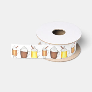 Warm Holiday Drinks Hot Cocoa Egg Nog Rum Ribbon Satin Ribbon
