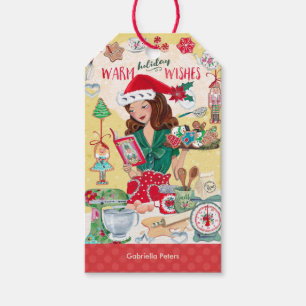 Warm Holiday Wishes   Baking Cookies   Gift Tags