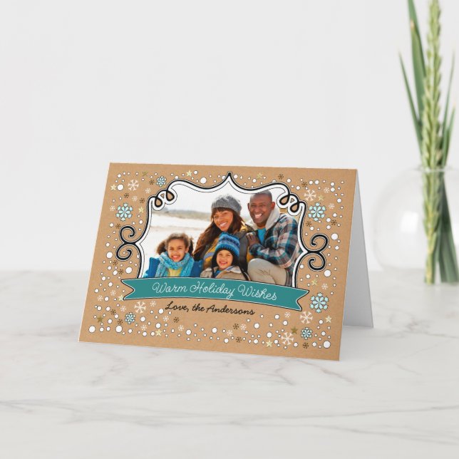 Warm Holiday Wishes. Christmas Photo Cards (Front)