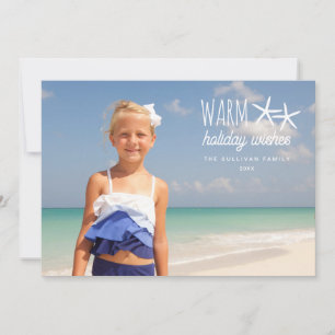 Warm Holiday Wishes Christmas Photo Greeting Card