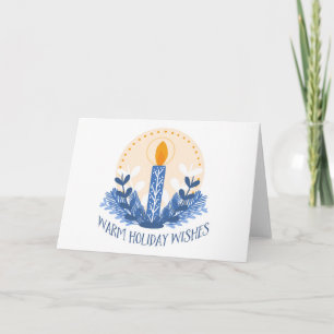 Warm Holiday Wishes Corporate Holiday Candle Card