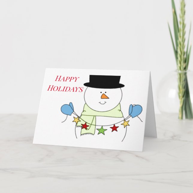 WARM HOLIDAY WISHES FROM A COLD SNOWMAN (lol) (Front)