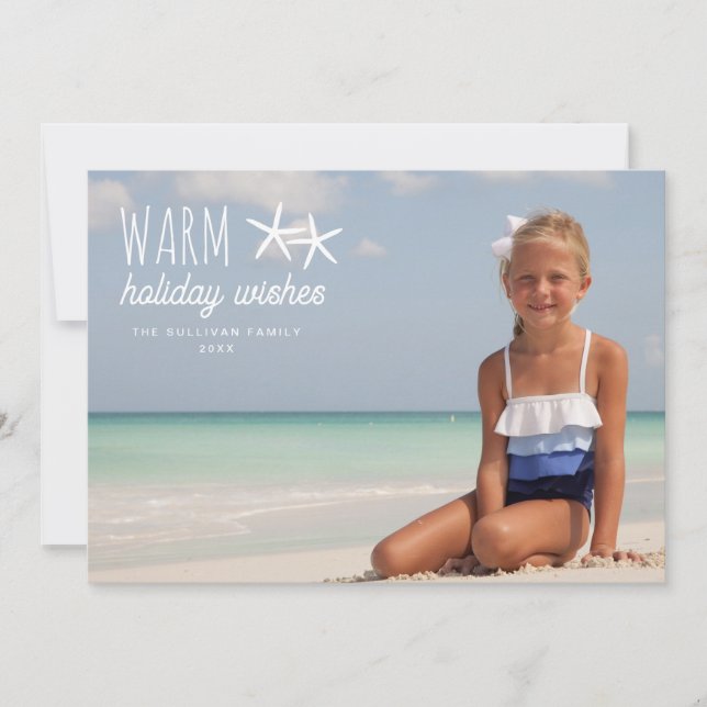 Warm Holiday Wishes | Holiday Photo Greeting (Front)