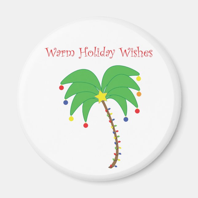 "Warm Holiday Wishes" Palm Tree magnet (Front)