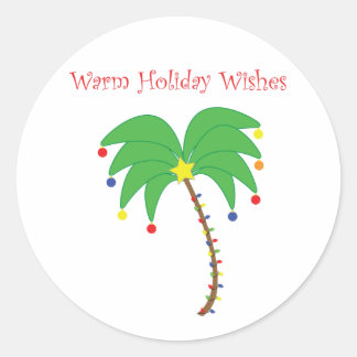 "Warm Holiday Wishes" Palm Tree stickers