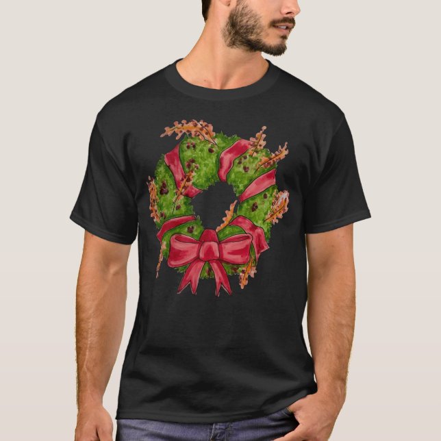Warm Holiday Wreath T-Shirt (Front)