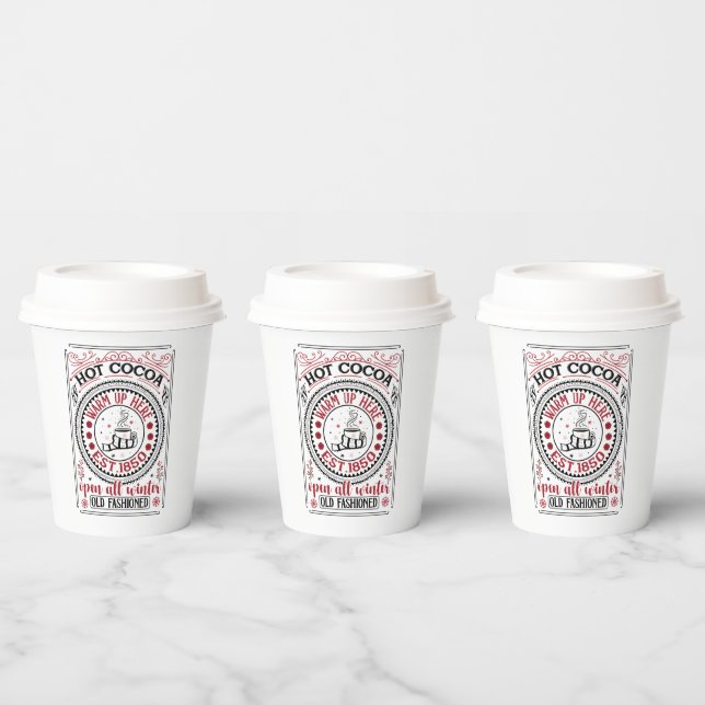warm hot cocoa Christmas party  Paper Cups (Multi)
