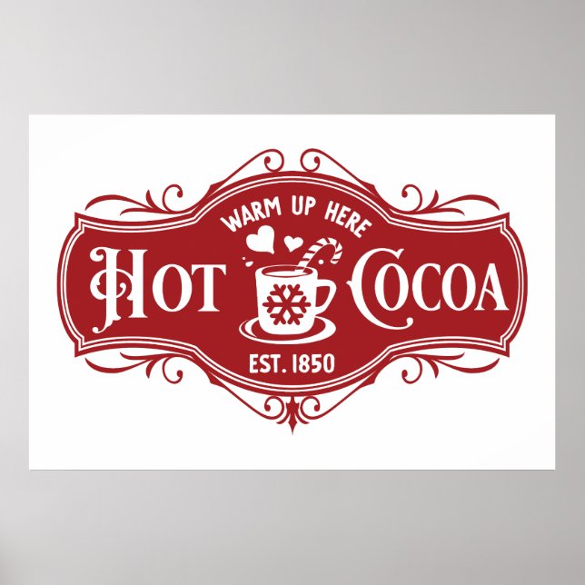 warm hot cocoa Christmas word art Poster (Front)