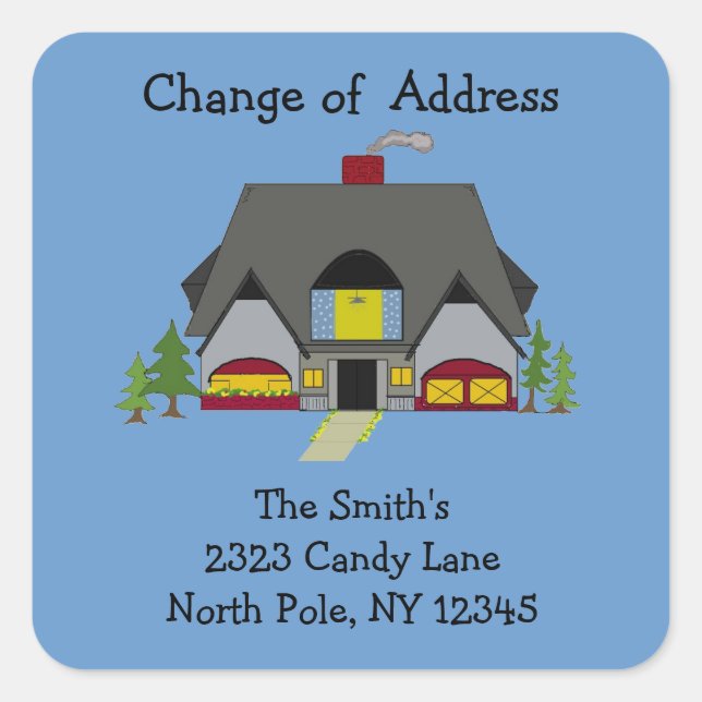 Warm House Change of Address Square Sticker (Front)