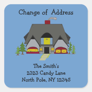 Warm House Change of Address Square Sticker