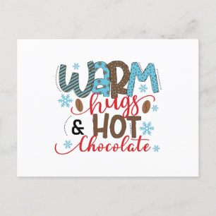 Warm hugs and hot chocolate postcard