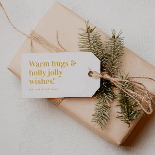 Warm Hugs Cute Christmas Gift Tags