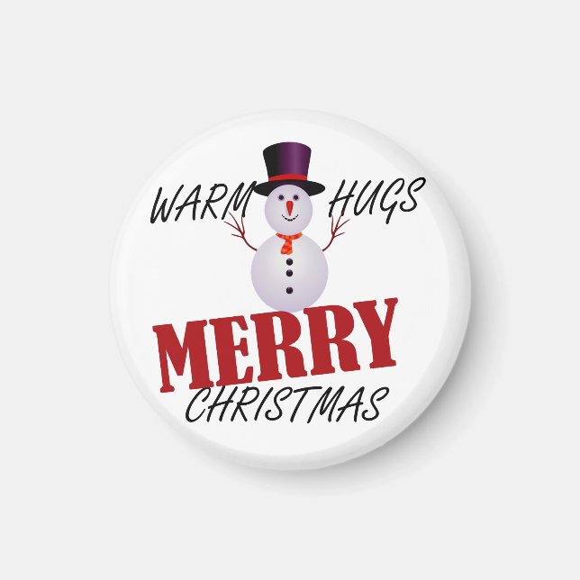 Warm Hugs Merry Christmas Magnet (Front)