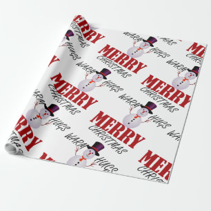 Warm Hugs Merry Christmas Wrapping Paper