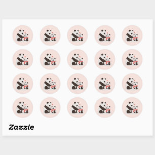 Warm Hugs, Panda Love Classic Round Sticker