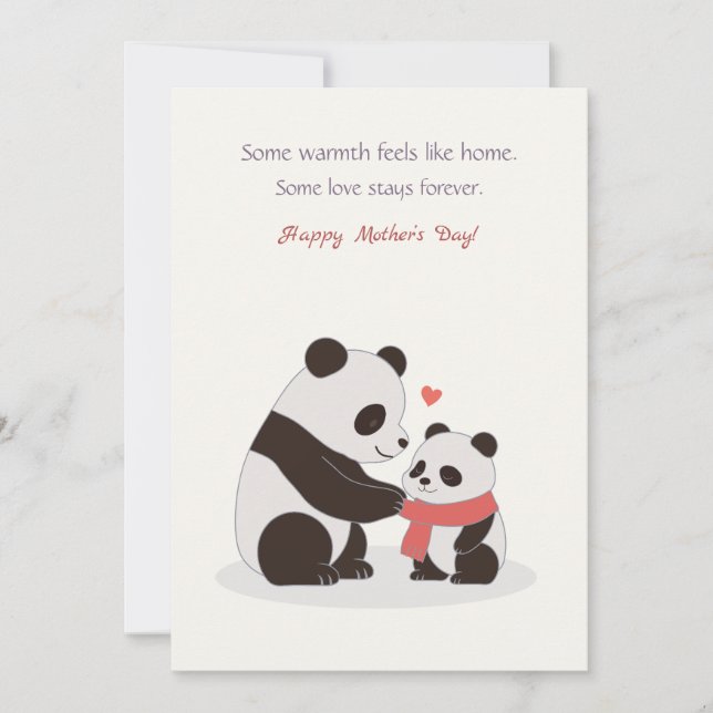 Warm Hugs, Panda Love Holiday Card (Front)