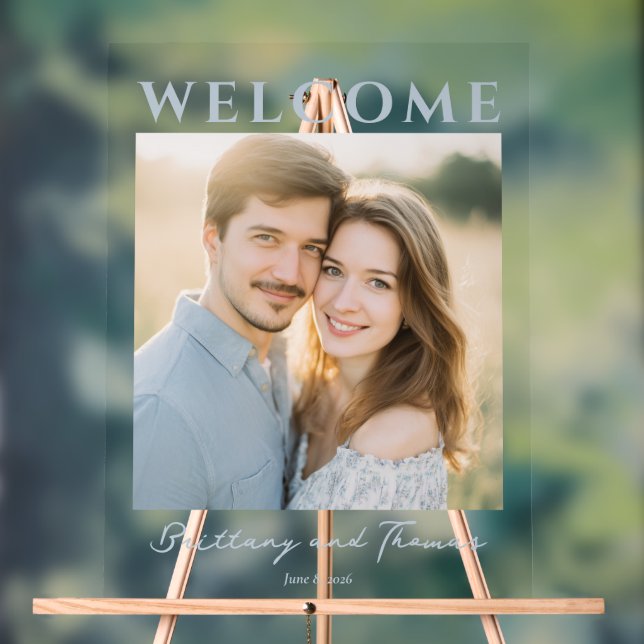 Warm Inviting Modern Photo Acrylic Sign (Neutral)