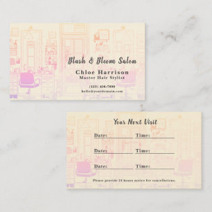 Warm Ipanema Hair Salon Appointment Card &