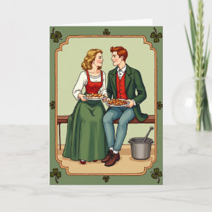 Warm Irish Feast Folk Art Card