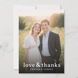 Warm Ivory Romantic Photo Thank You Card