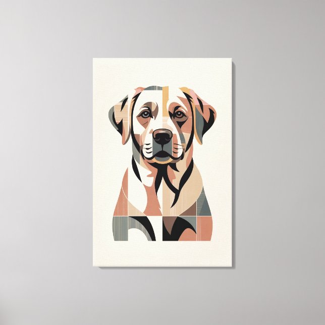 Warm Labrador Mosaic Portrait Canvas Print (Front)