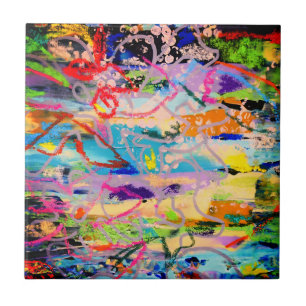 Warm Layers by Lydia's Art Sangria Tile