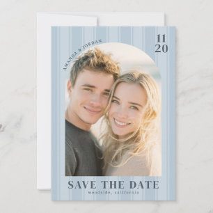 Warm Light Blue Minimalist Photo Save The Date