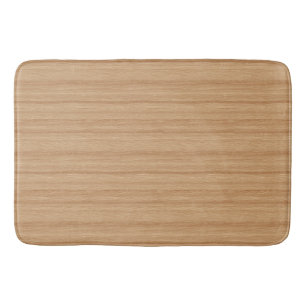 Warm Light Wood Grain Texture with Natural Flow Bath Mat