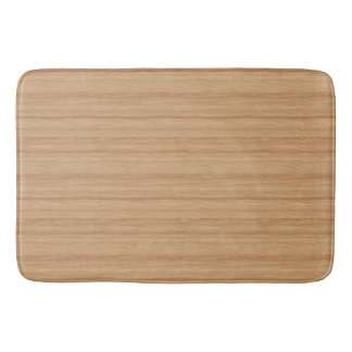 Warm Light Wood Grain Texture with Natural Flow Bath Mat