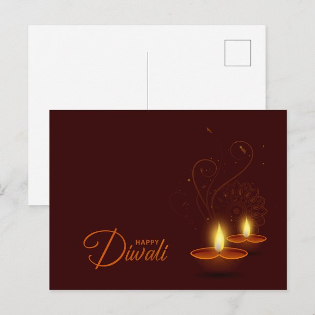 Warm Lights Happy Diwali Postcard (Front/Back)