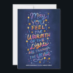 Warm Lights Holiday Card<br><div class="desc">Hand-lettered and illustrated Hanukkah card with warm wishes.</div>
