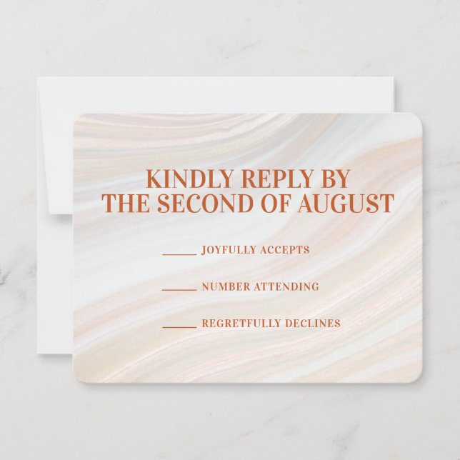 Warm Marble Geode RSVP Card (Front)