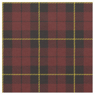 Warm Maroon, red plaid yellow/gold & black stripe Fabric