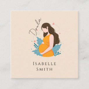 Warm Maternity Care Illustration Identity Design Square Business Card