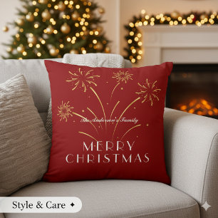 Warm Merry Christmas Decorative Holiday Cushion