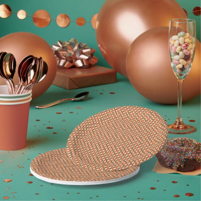 Warm Mid-Century Retro Boomerang Atomic Paper Plate (Multi)