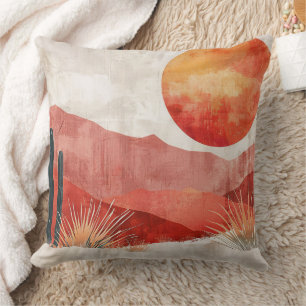 Warm Minimalist - Abstract Boho Desert Landscape Cushion