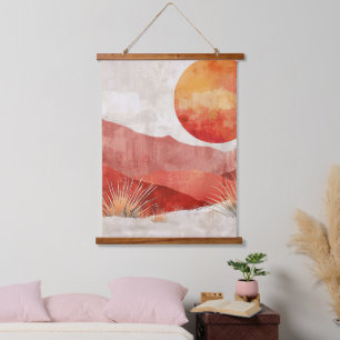 Warm Minimalist - Abstract Boho Desert Landscape Hanging Tapestry