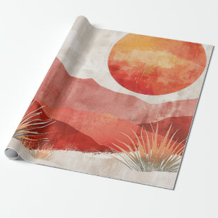 Warm Minimalist - Abstract Boho Desert Landscape Wrapping Paper