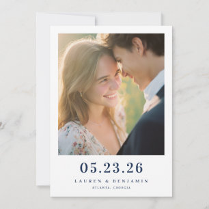 Warm Minimalist Photo Save The Date