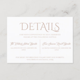 Warm Minimalist Terracotta Wedding Details  Enclosure Card