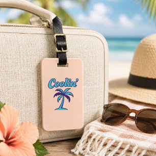 Warm Modern Peach Abstract Luggage Tag