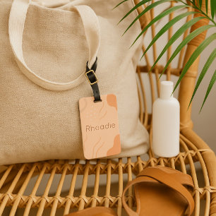 Warm Modern Peach Abstract Luggage Tag