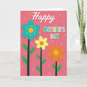 Warm Mothers Day Flower Card