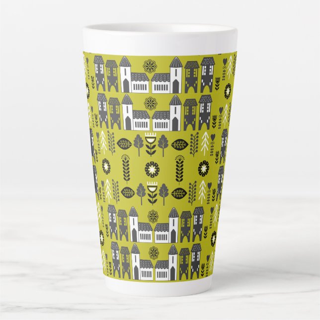 Warm Mustard Scandi Home Decor Latte Mug (Front)