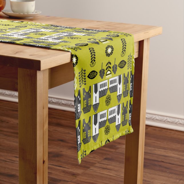 Warm Mustard Scandi Home Decor Long Table Runner (In Situ)