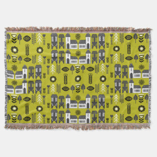 Warm Mustard Scandi Home Decor Throw Blanket